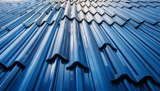 blue metal roof texture